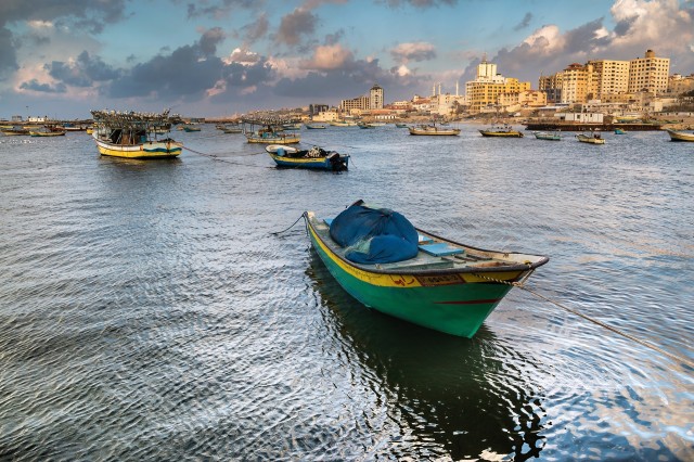 Fishing boats in Gaza, Palestine